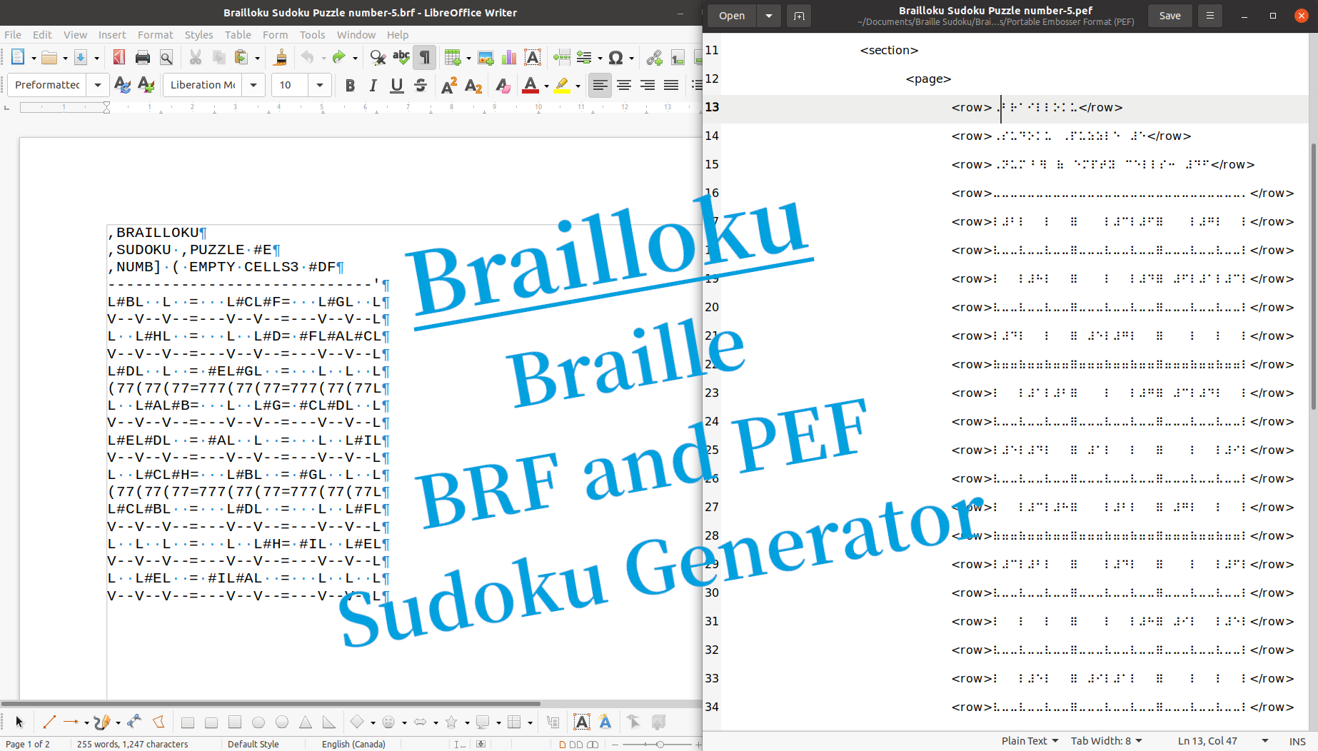 Braille Sudoku Brailloku